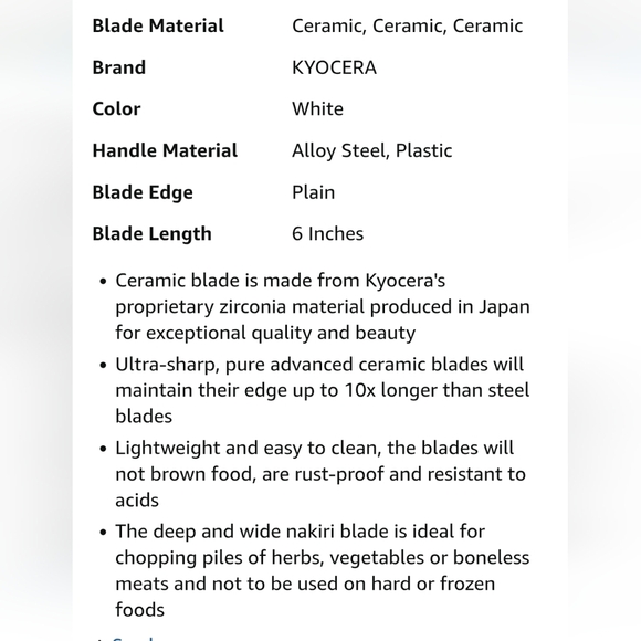 ❤️BUY 2 GET 1 FREE  Kyocera Ceramic Kitchen Knife - Black and White - Picture 8 of 12